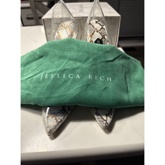 Jessica Rich Sz 38 (7.5 US) So Fancy Snake Print Stiletto Vinyl Heels & Dust Bag - Picture 13 of 13